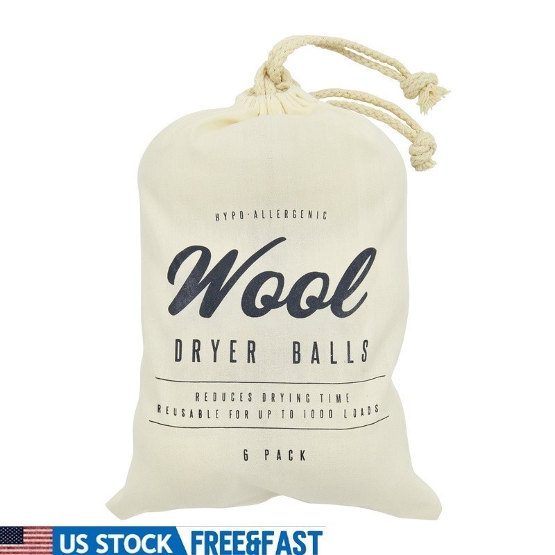 Natural Wool Dryer Balls 6 Count Fast Drying Softening Anti-Static Solution New