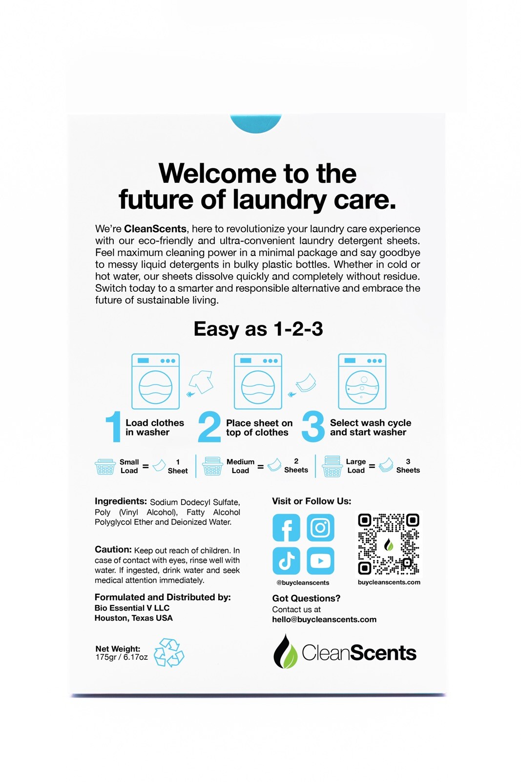 CleanScents laundry detergent sheets