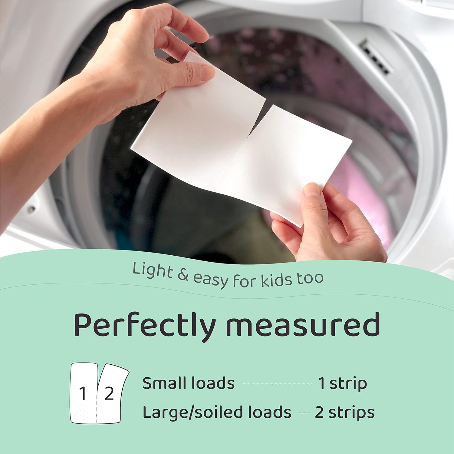 Eco Friendly, Plant Powered Laundry Detergent Strips – Fragrance Free, Unscented