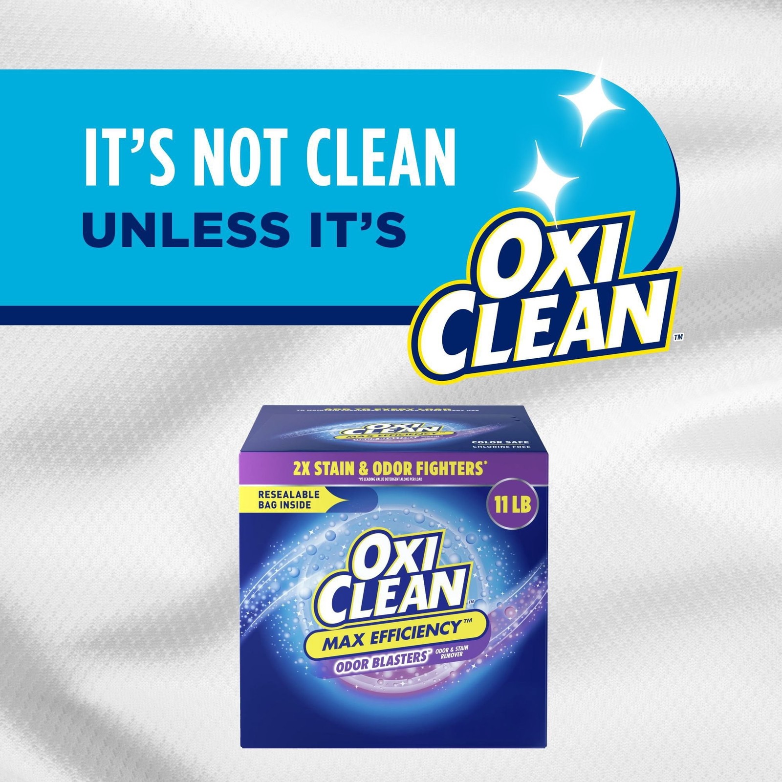 OxiClean Max Efficiency Odor Blasters Laundry Stain Remover Powder, 11 lb.