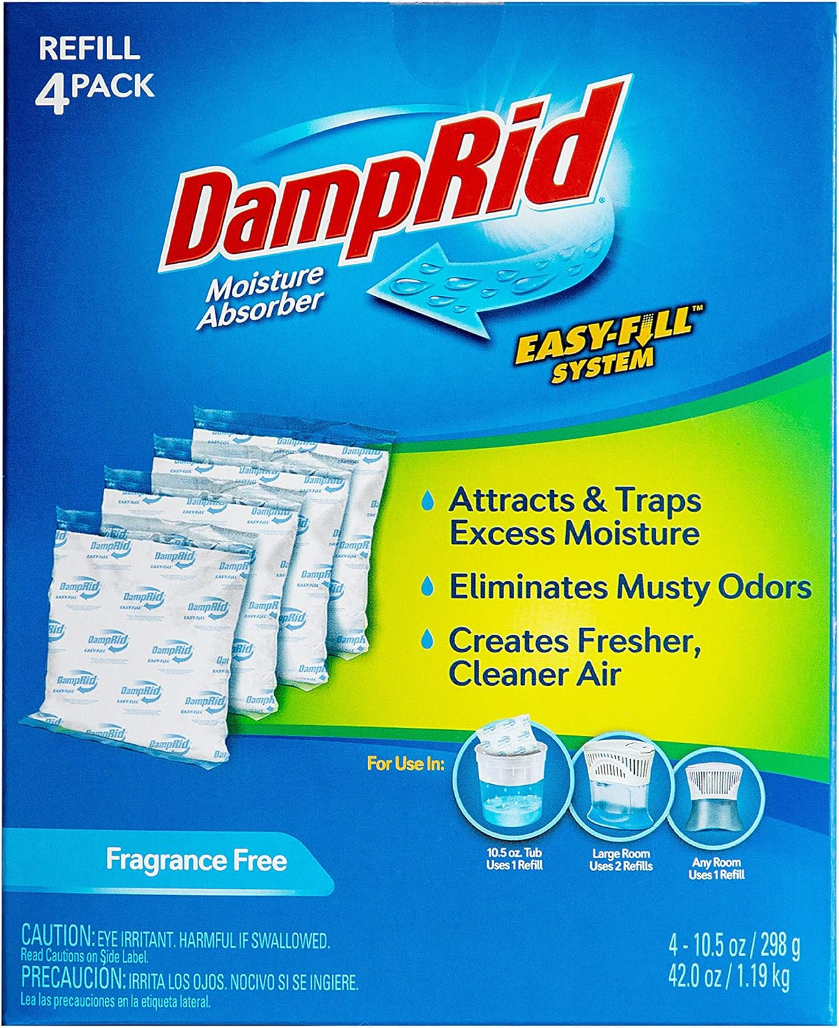 – Fragrance Free Moisture Absorber 10.5 Oz. Easy Fill Refill Packs – 4 Count – A