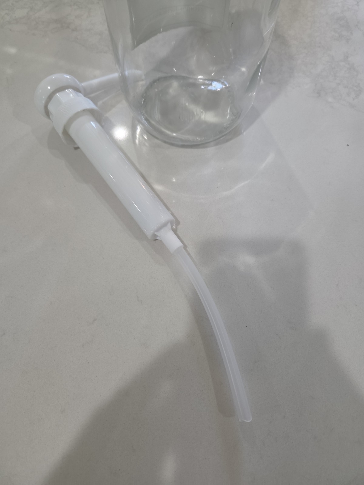 Half Gallon Clear Glass Bottle Laundry Detergent Jug Apothecary Style w/ Pump