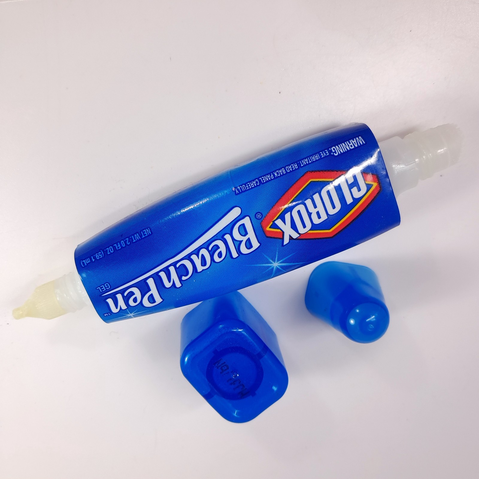 Clorox Bleach Pen Gel Dual-Tipped Scrubber & Fine Point blue Discontinued READ