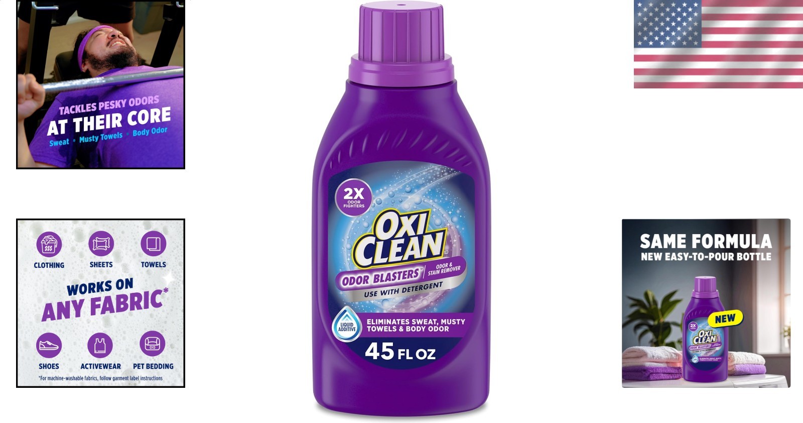 Powerful Odor Blasters 45oz Laundry Stain Remover Liquid Booster Water-Activated