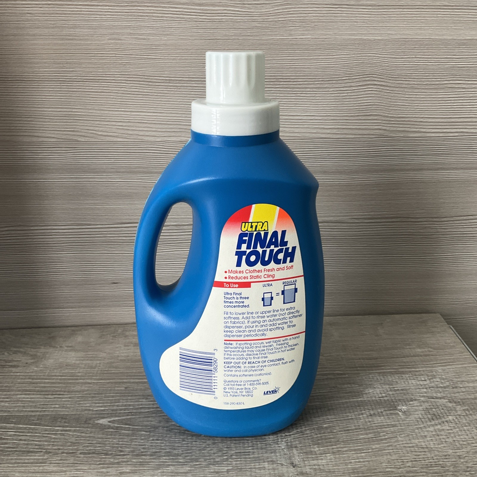 Vintage ULTRA Final Touch Fabric Softener 40oz Bottle Prop Made USA 1993 Lever B