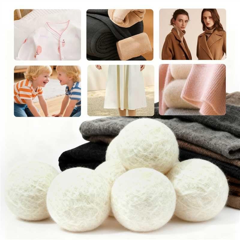 100% Pure New Zealand Wool Dryer Balls, 6Pack Natural Fabric Softener Altern…
