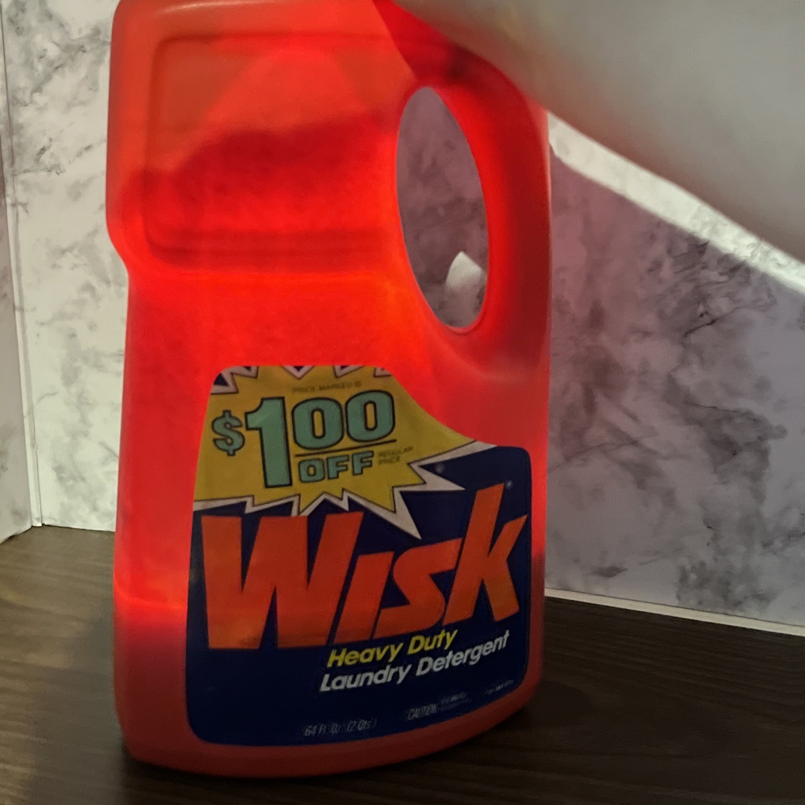 VTG Wisk laundry detergent 64oz Bottle 20% Full 80s 90s Prop