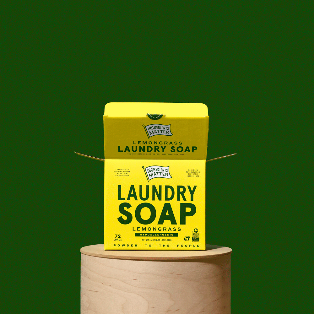 Ingredients Matter Laundry Soap Powder Lemongrass – 72 Loads Hypoallergenic Natu