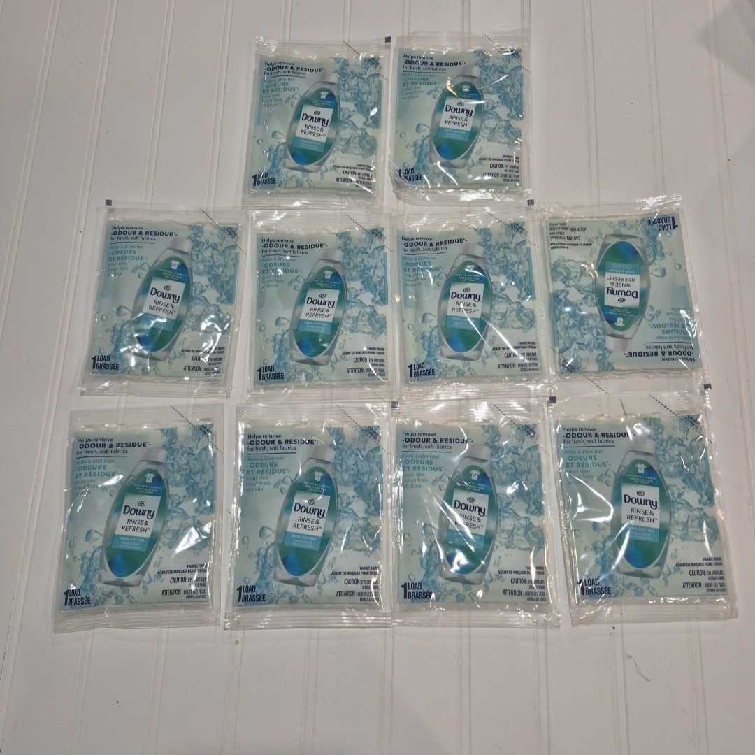 10 Pack of Single Load Downy Rinse & Refresh Cool Cotton Liquid Fabric Rinse
