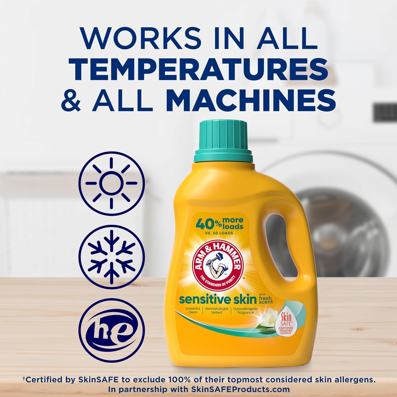 Arm & Hammer Sensitive Skin plus Fresh Scent, 105 Loads Liquid Laundry Detergent