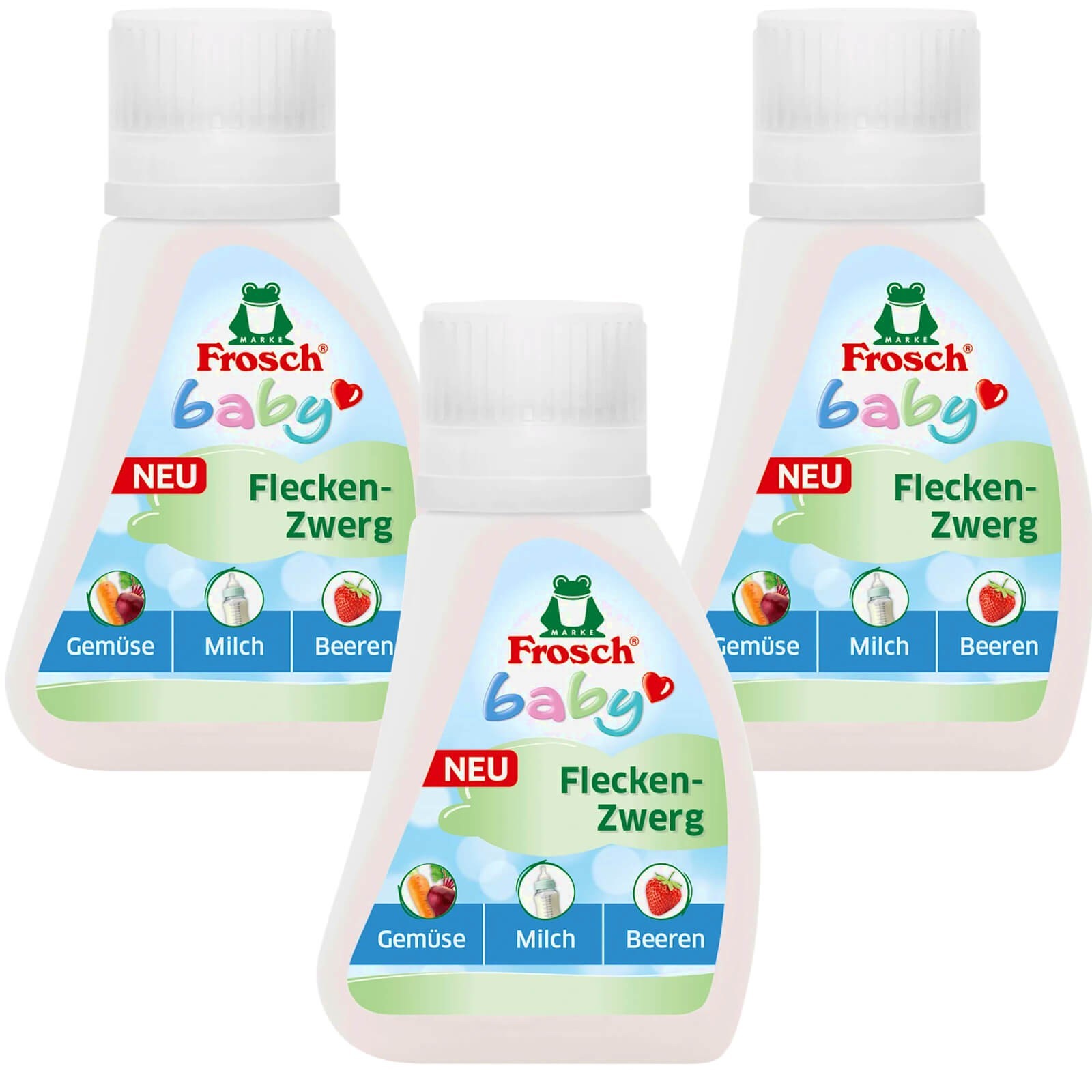 3x 75 ml Frosch BABY Stain Remover Gel for Vegetables Milk Berries