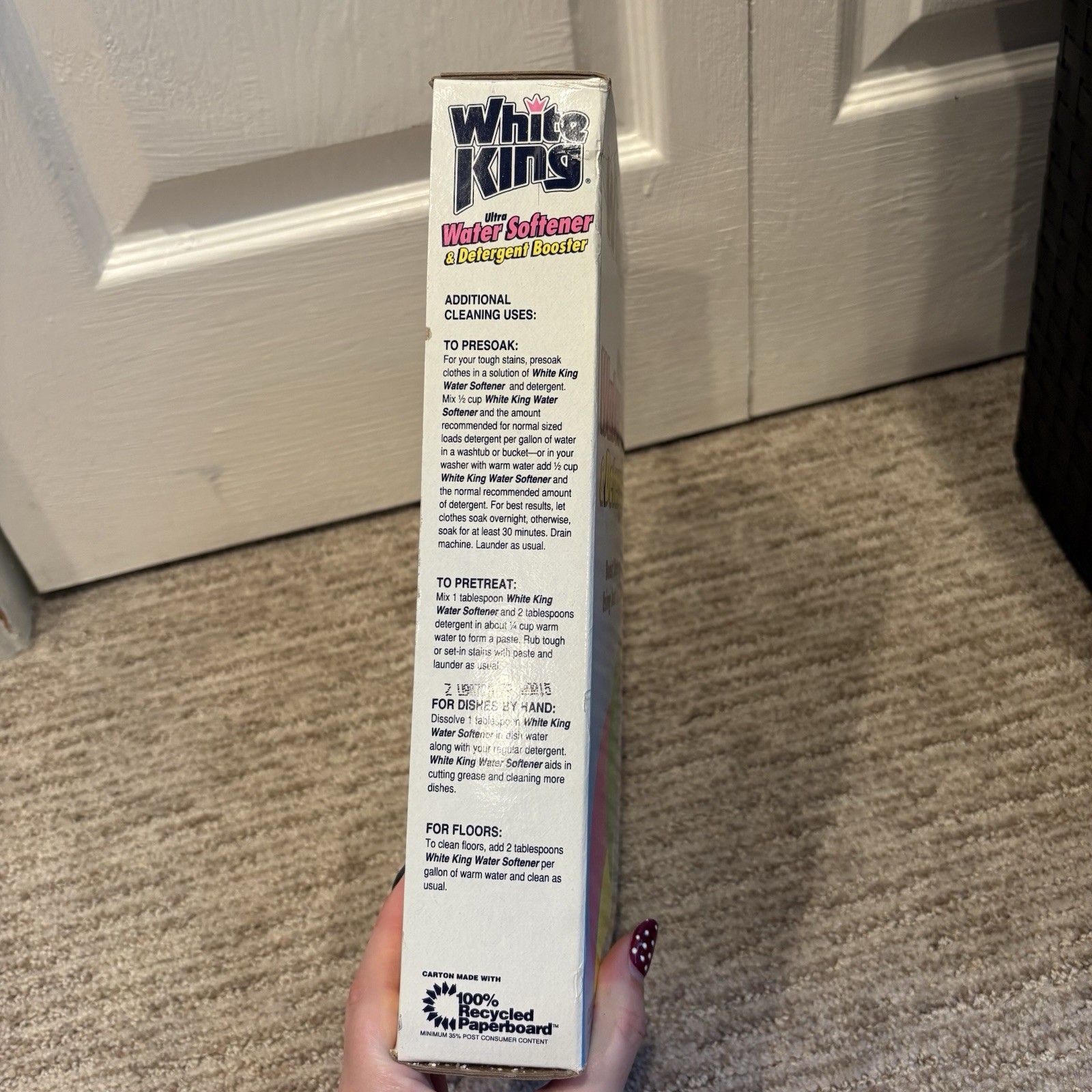 Vintage White King Ultra Water Softener-Powder Opened Box 4.81lb 77oz – 80% Full