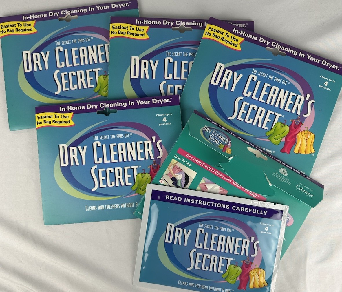 Dry Cleaners Secret 5 Sheets Total Dry Clean At Home NEW Vintage 2003
