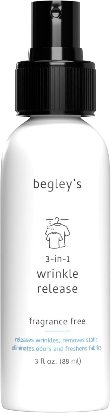 Eco-Friendly 3-in-1 Wrinkle Release & Odor Eliminator – 3 oz Travel Size
