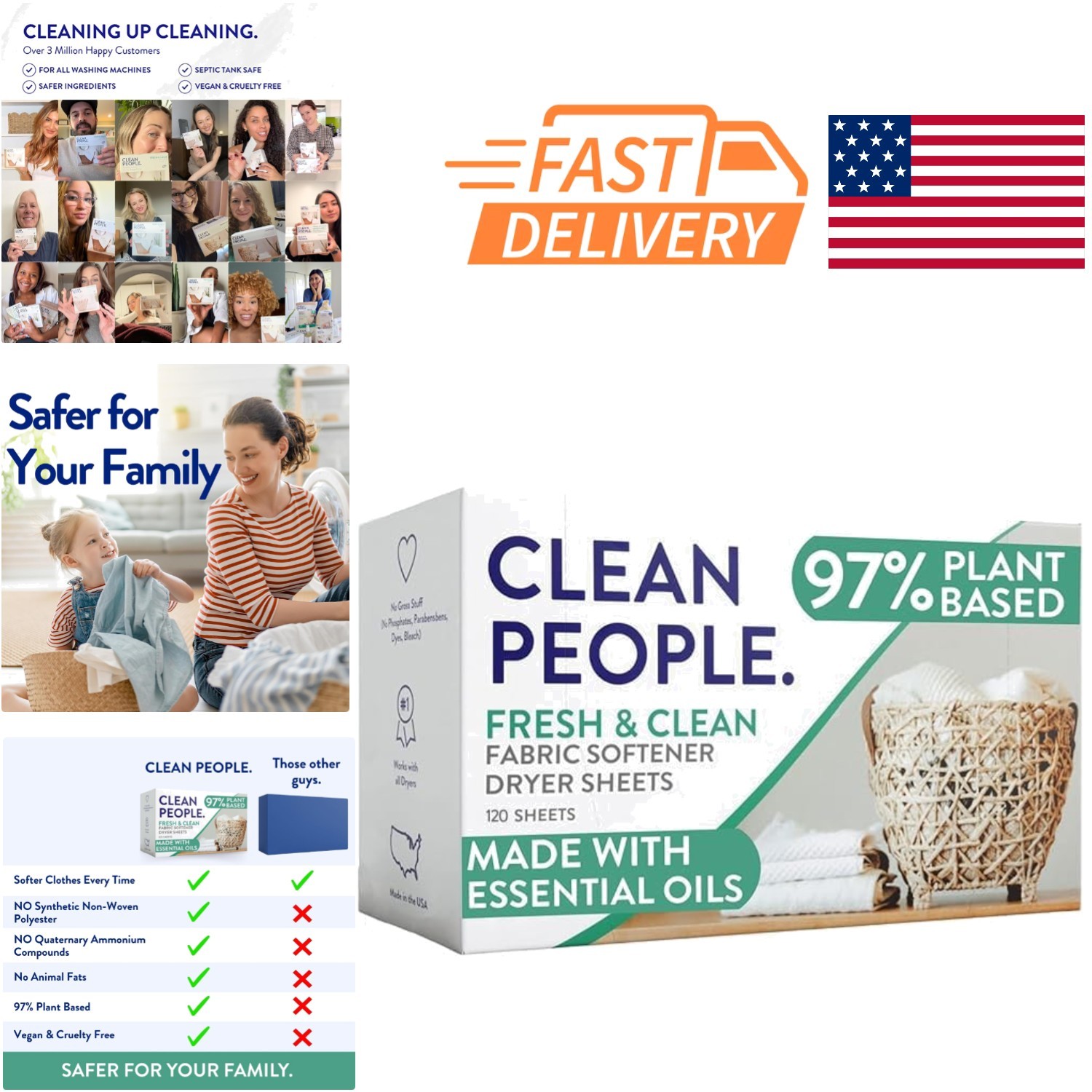 Dryer Sheets 120 Pack Anti Static Fabric Softener with Essential Oils