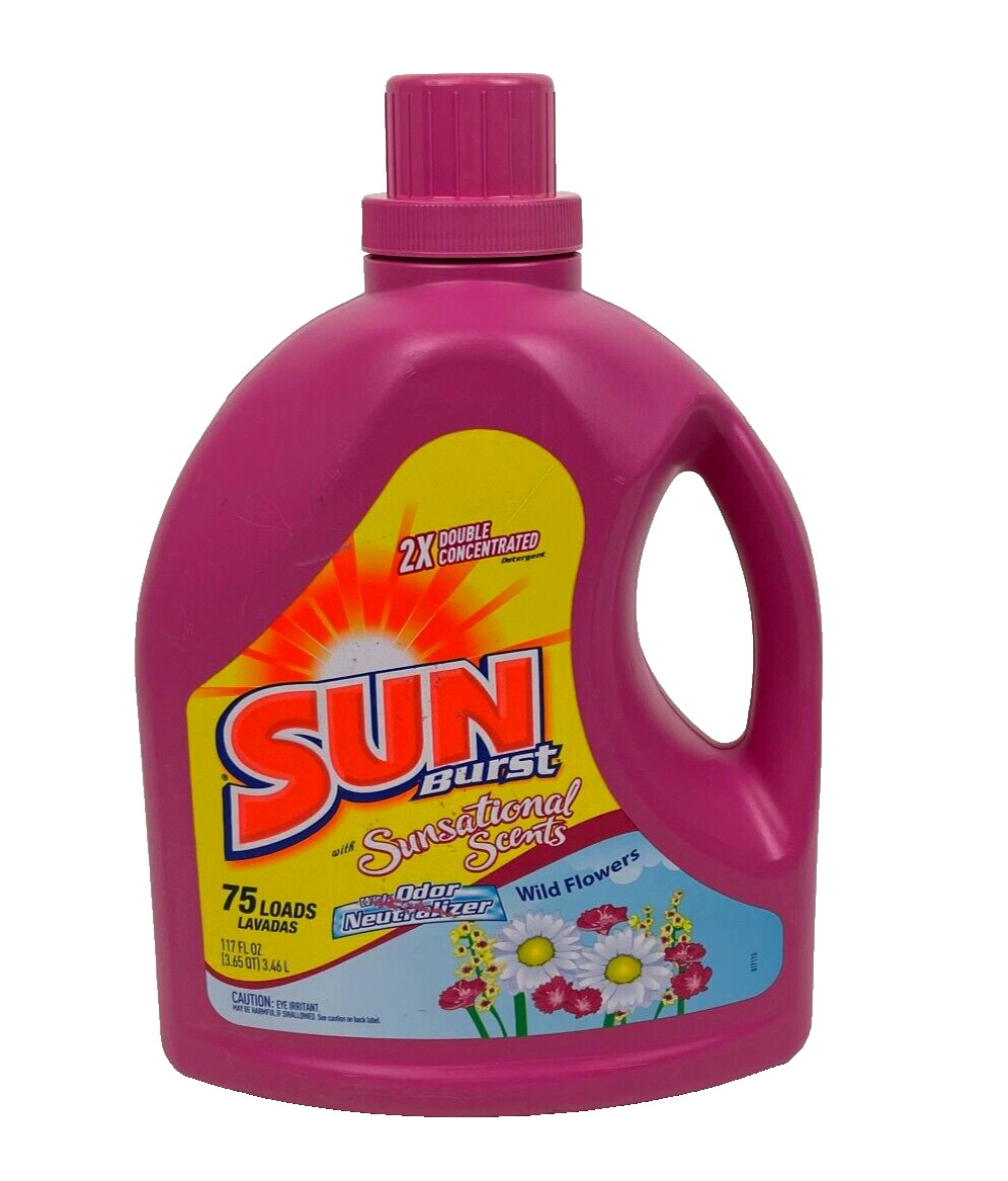 VTG 1987 Sun Burst Liquid Laundry Detergent Sunsational Scents Wild Flowers