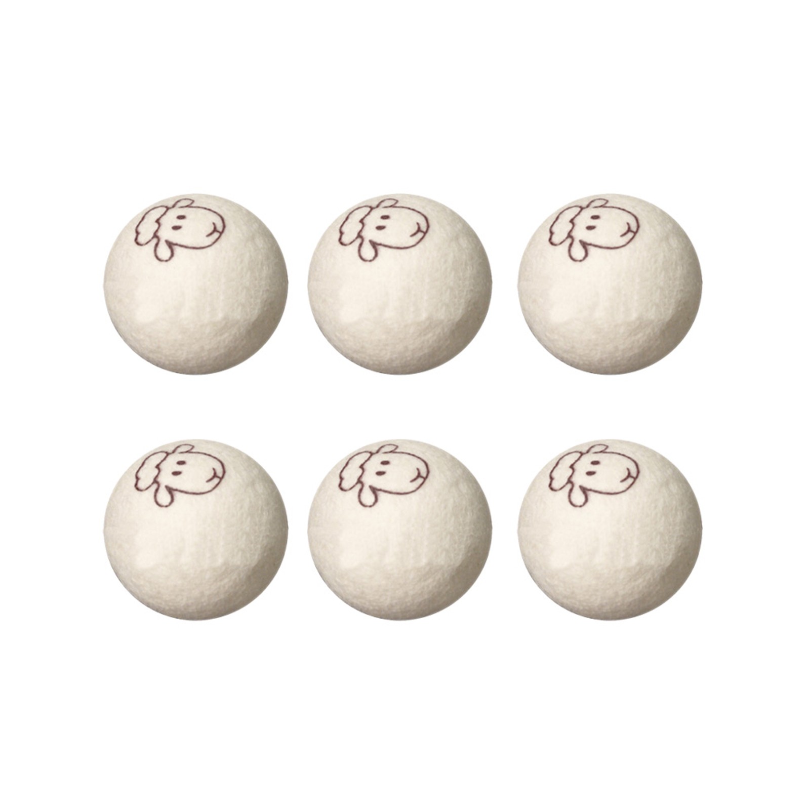 6pcs Wool Dryer Balls Natural Fabric Softener Reduce Wrinkles For Laundry White