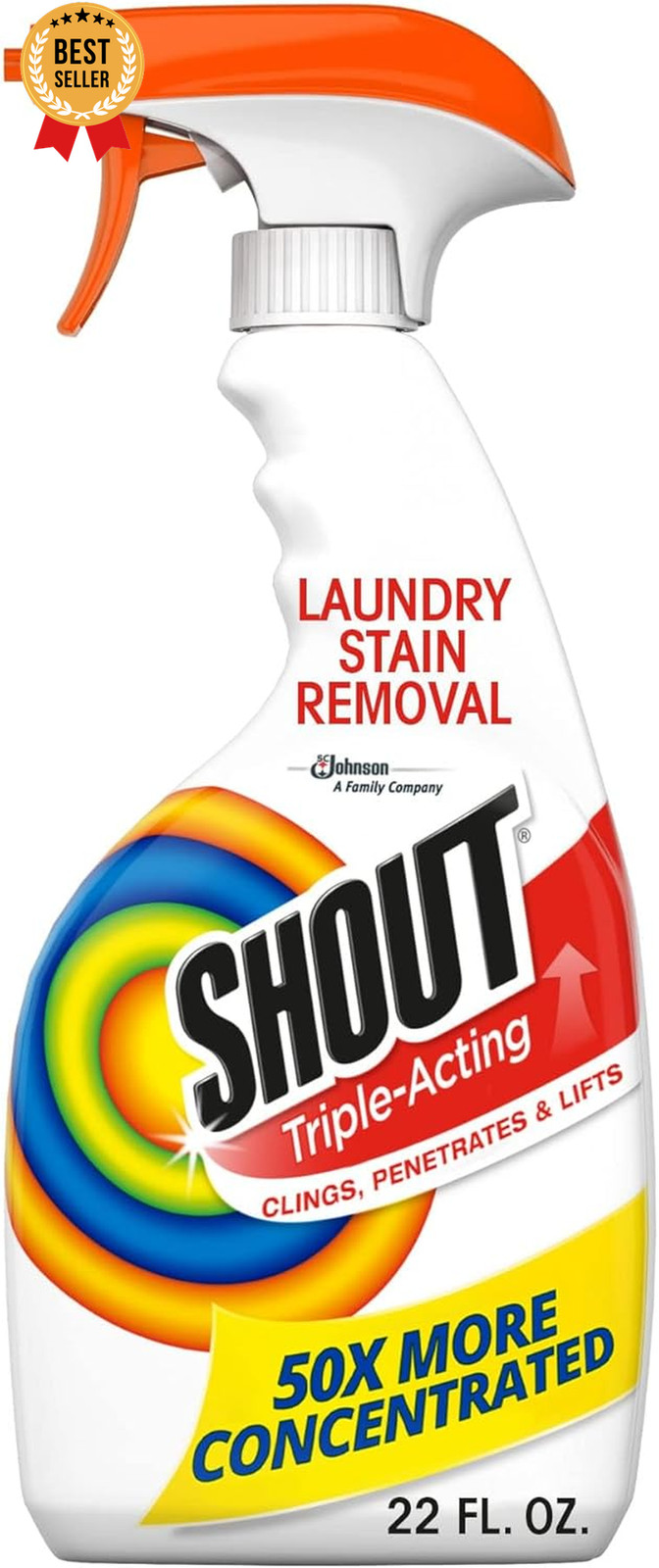 Shout Active Enzyme Stain Remover Spray, 22Oz, Triple-Acting for 100+ Stains