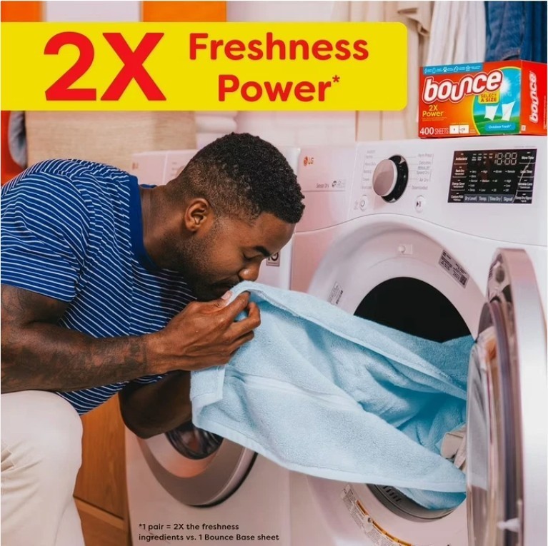 Bounce Select a Size Fabric Softener Dryer Sheets, Outdoor Fresh – 400 Count