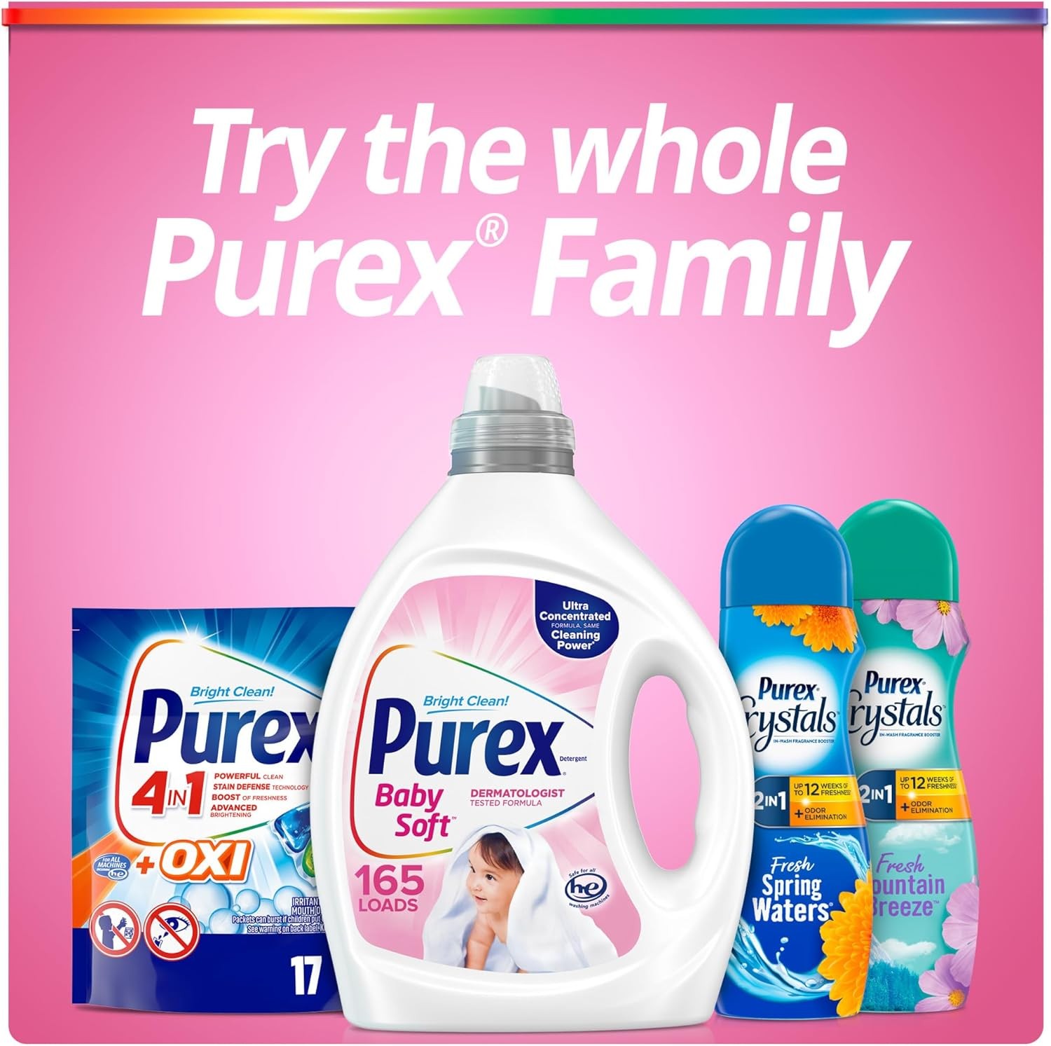 Purex Liquid Laundry Detergent, Ultra Concentrated, Baby, 82.5 Ounce, 165 Loads