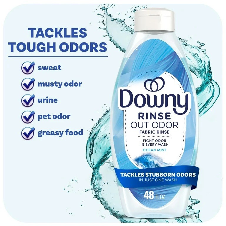2 PACK – Downy Rinse Out Odor Laundry Rinse, Tackles Tough Odors – 2 X 48 fl oz