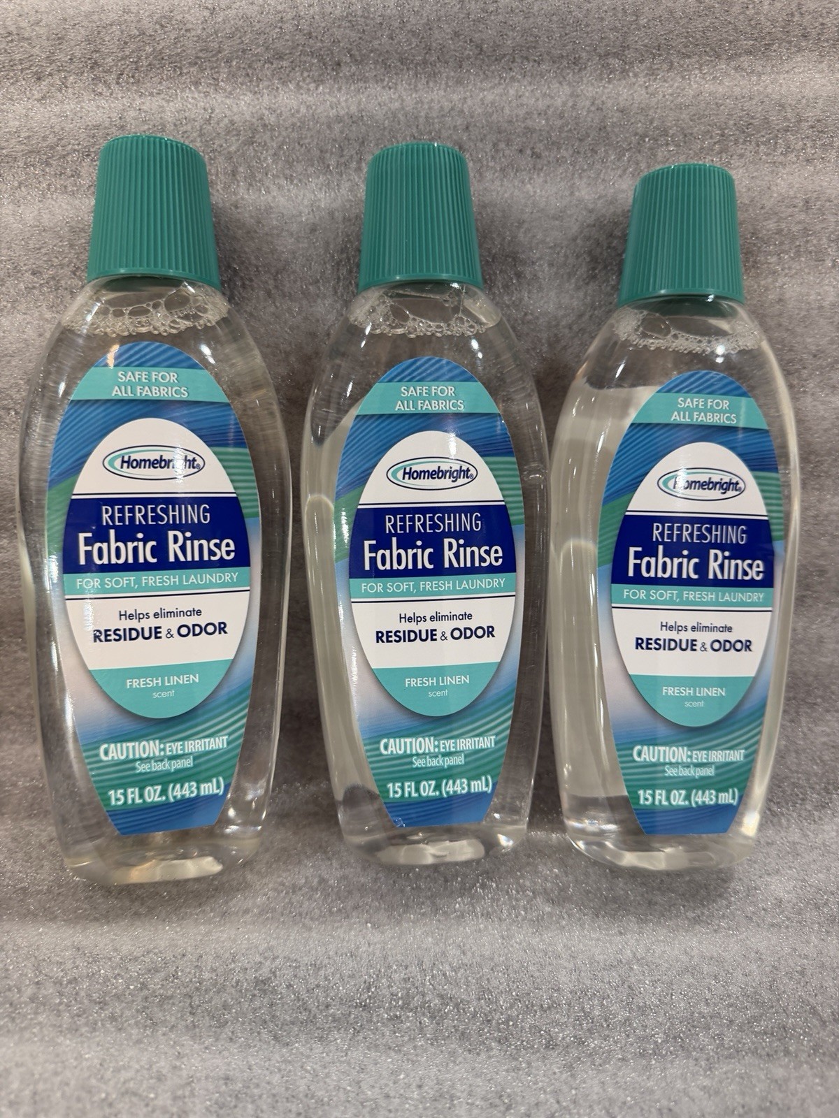 Lot of 3 Homebright Laundry Fabric Rinse Fresh Linen 15oz Eliminates Residue