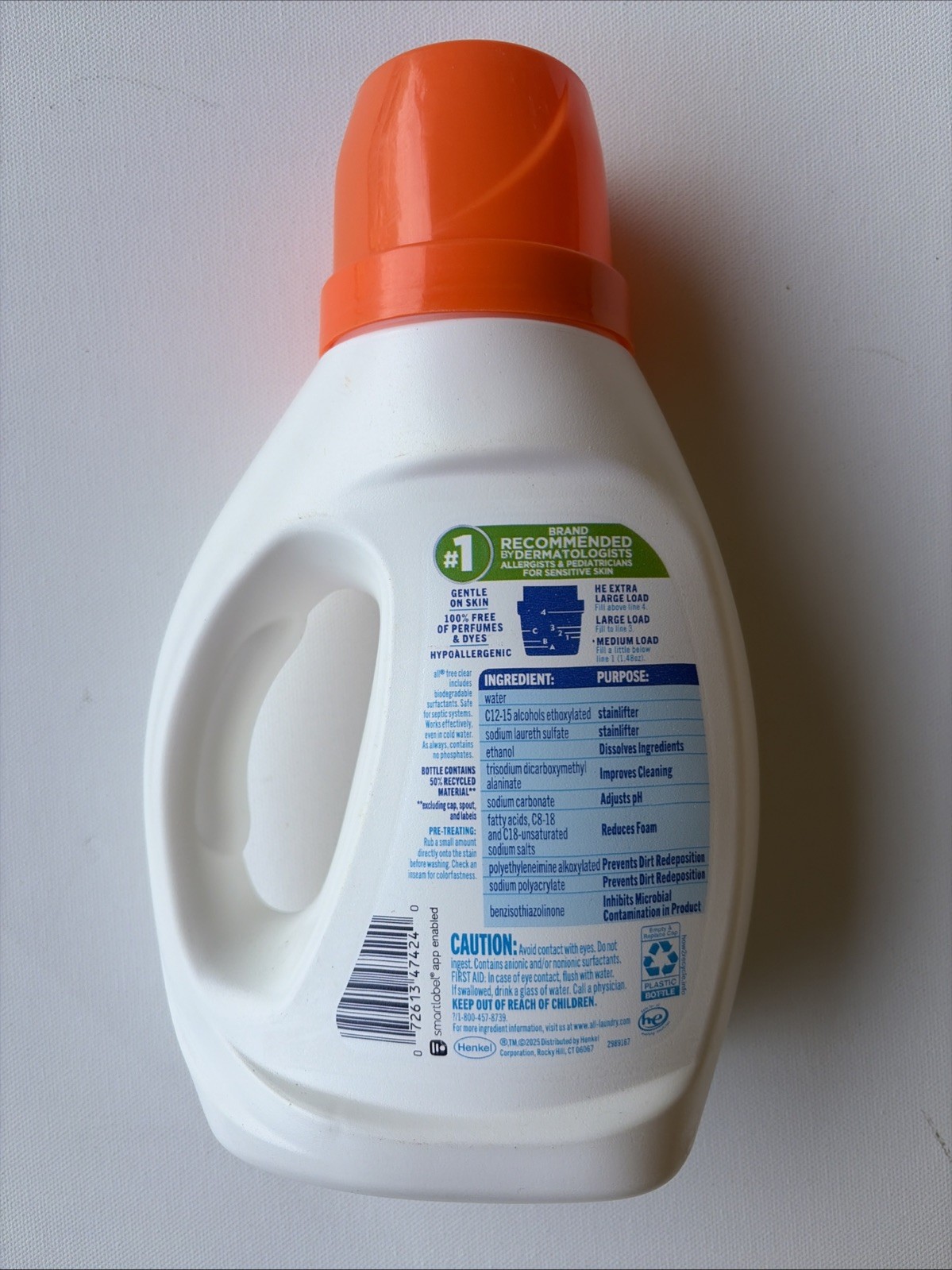 ALL Free Clear Advanced Oxi Liquid Detergent, 20 Loads – 30fl oz
