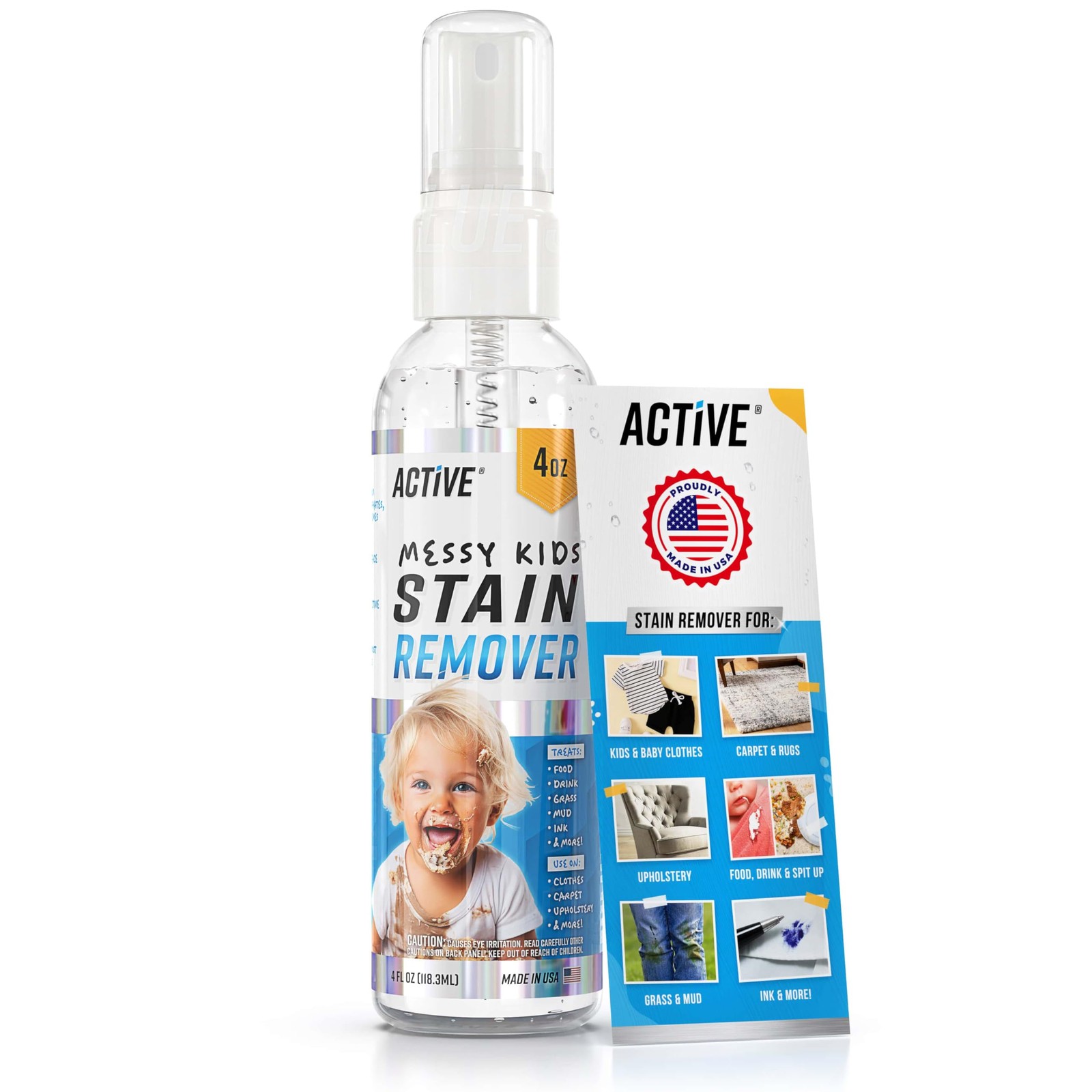 Natural Stain Remover Spray for Baby & Toddler Clothes – 4 oz Spot Cleaner