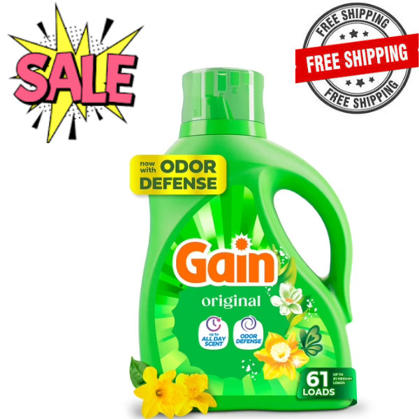 Gain Laundry Detergent Liquid, Now with Odor Defense,81 fl oz, 61 Loads