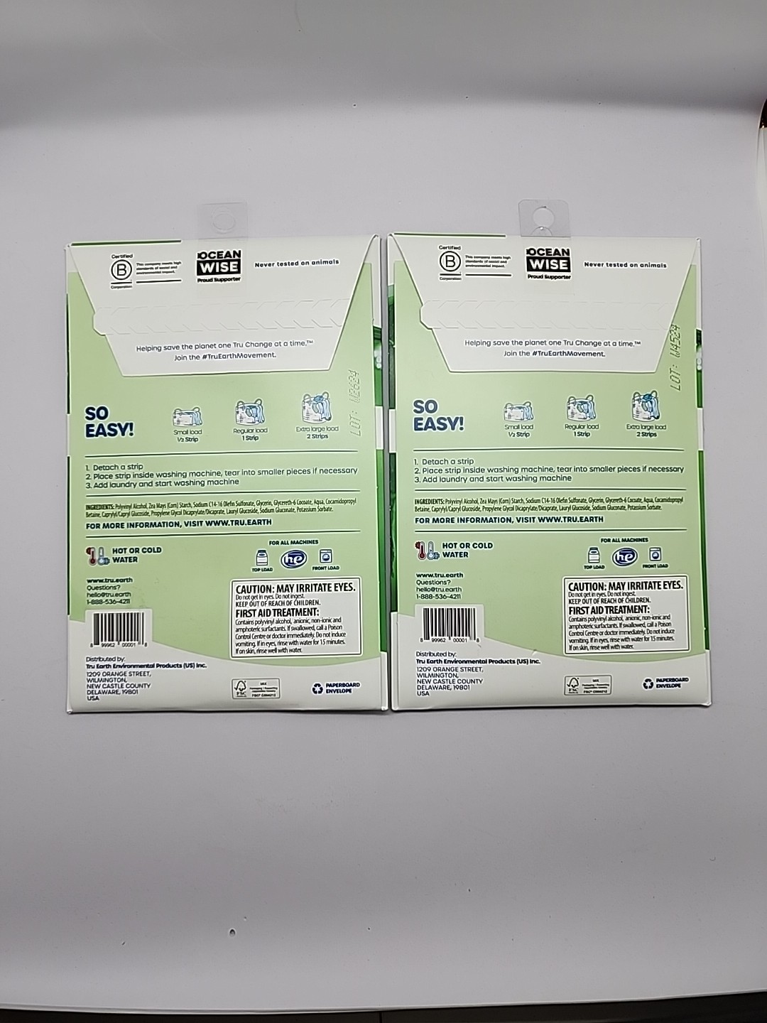 Tru Earth Eco-Strips Unscented Laundry Detergent 64 Sheets 2 Packages 128 load