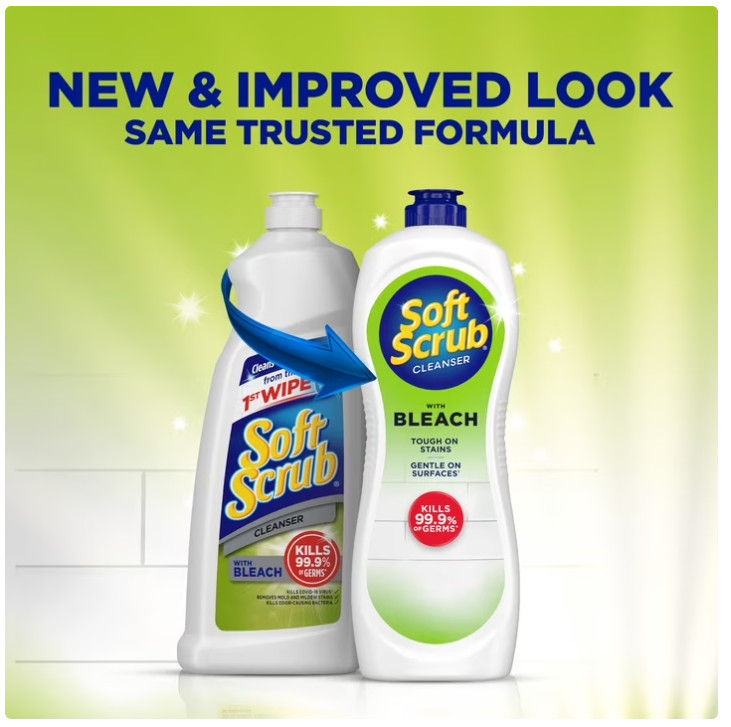 Soft Scrub with Bleach Cleaner 24 oz Bathroom & Kitchen Surface Cleaner