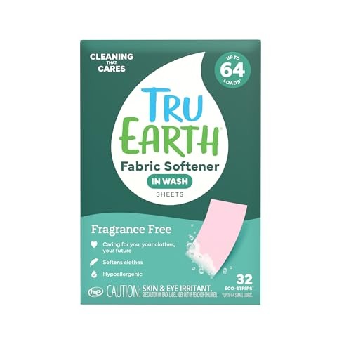 Tru Earth Fabric Softener Strips Fresh Linen 32 Count Laundry Liquid Alternative