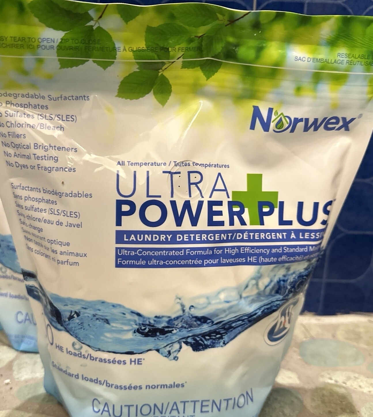 Norwex ultra power plus laundry detergent powder 1kg/2.2 lbs HE 100 loads