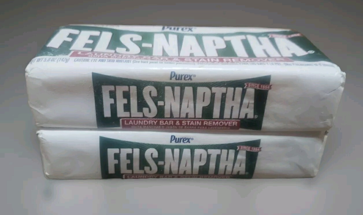 New Fels-Naptha By Purex Laundry Bar Soap And Stain Remover Lot Of 2 Bars