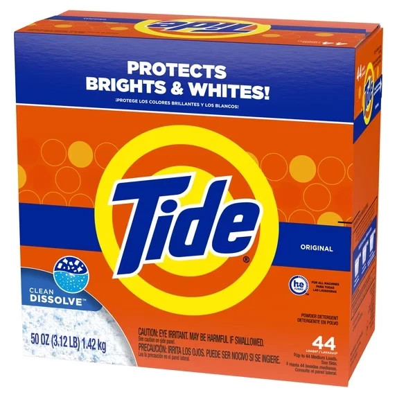 Tide Powder Laundry Detergent, Original Fragrance, 50 oz, Cleans 44 Loads