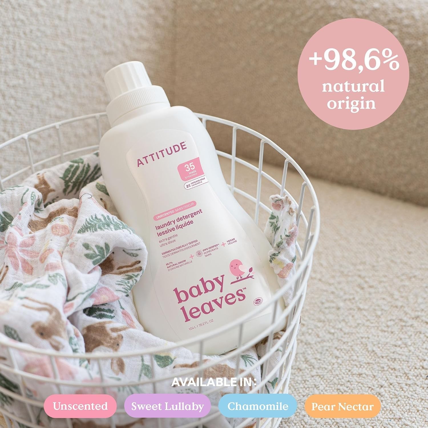 ATTITUDE Baby Laundry Detergent, EWG Verified, Plant and Mineral-Based Formul…