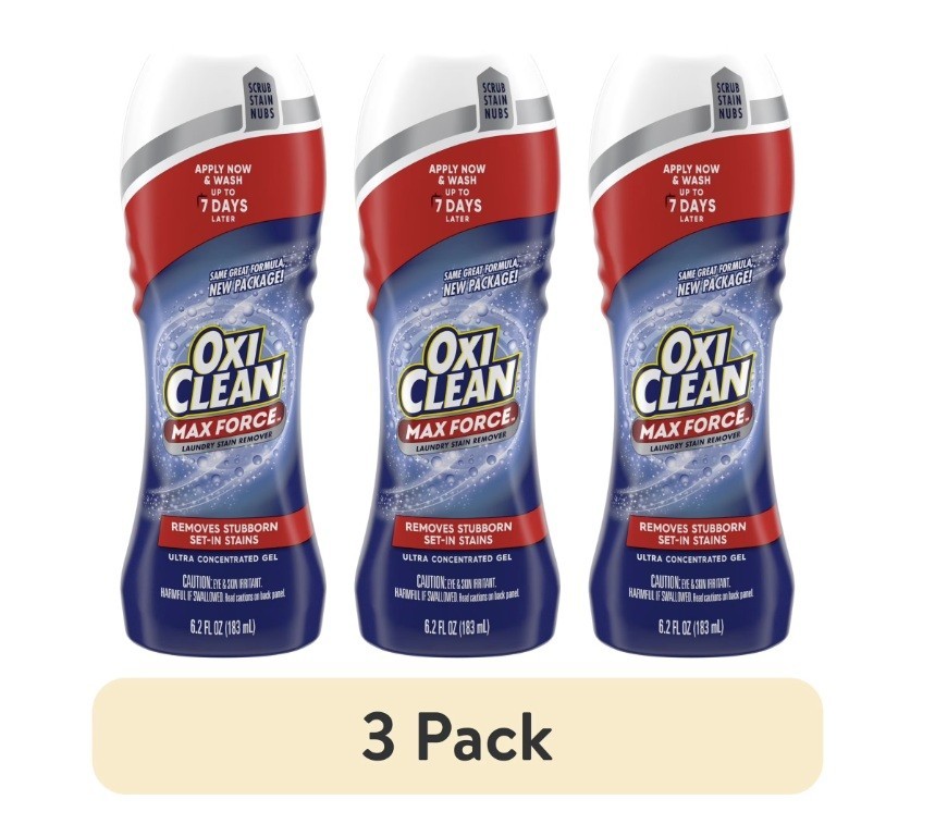 OxiClean Max Force Laundry Stain Remover Gel Stick, 6.2 fl oz. 3PK