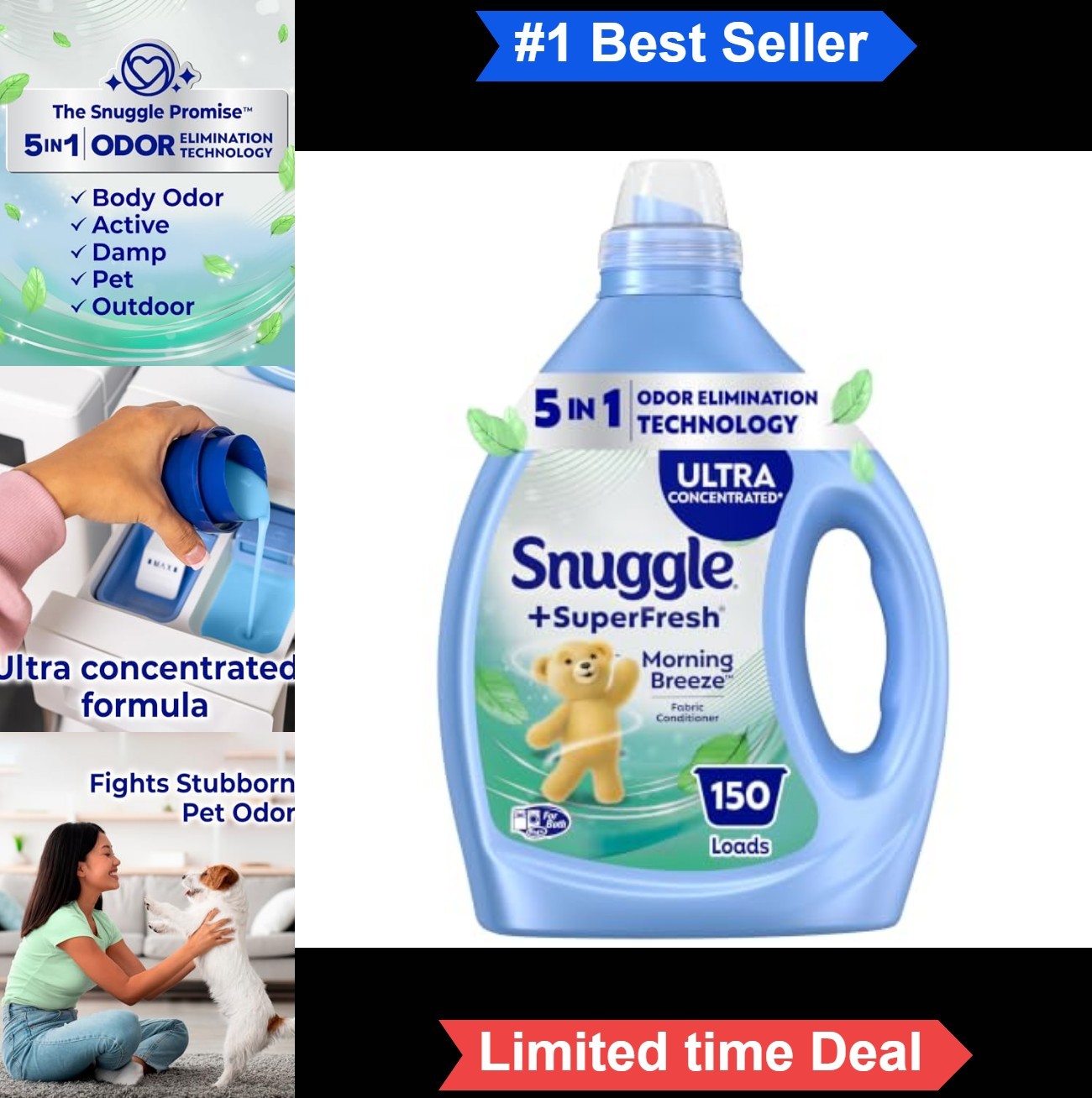 Fabric Softener Liquid 75oz Morning Breeze Ultra Concentrated 5-in-1 Odor