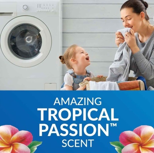 4 Pack- XTRA Tropical Passion Nice N Fluffy Fabric Softener 25 Fl. Oz. (Each)
