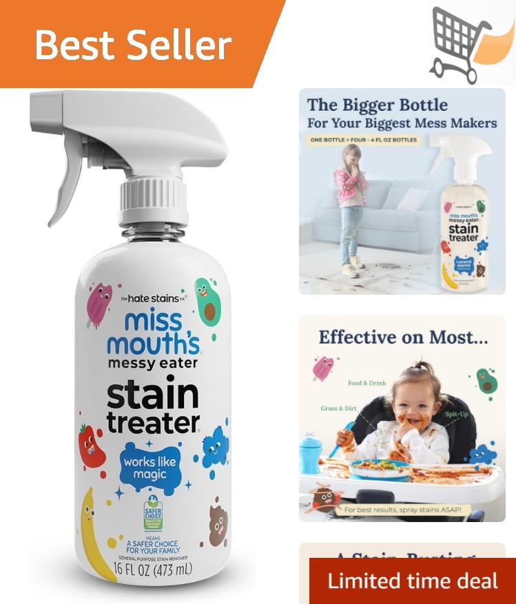 Stain Remover Spray 16oz Food Grease Coffee Baby Laundry Carpet Upholstery