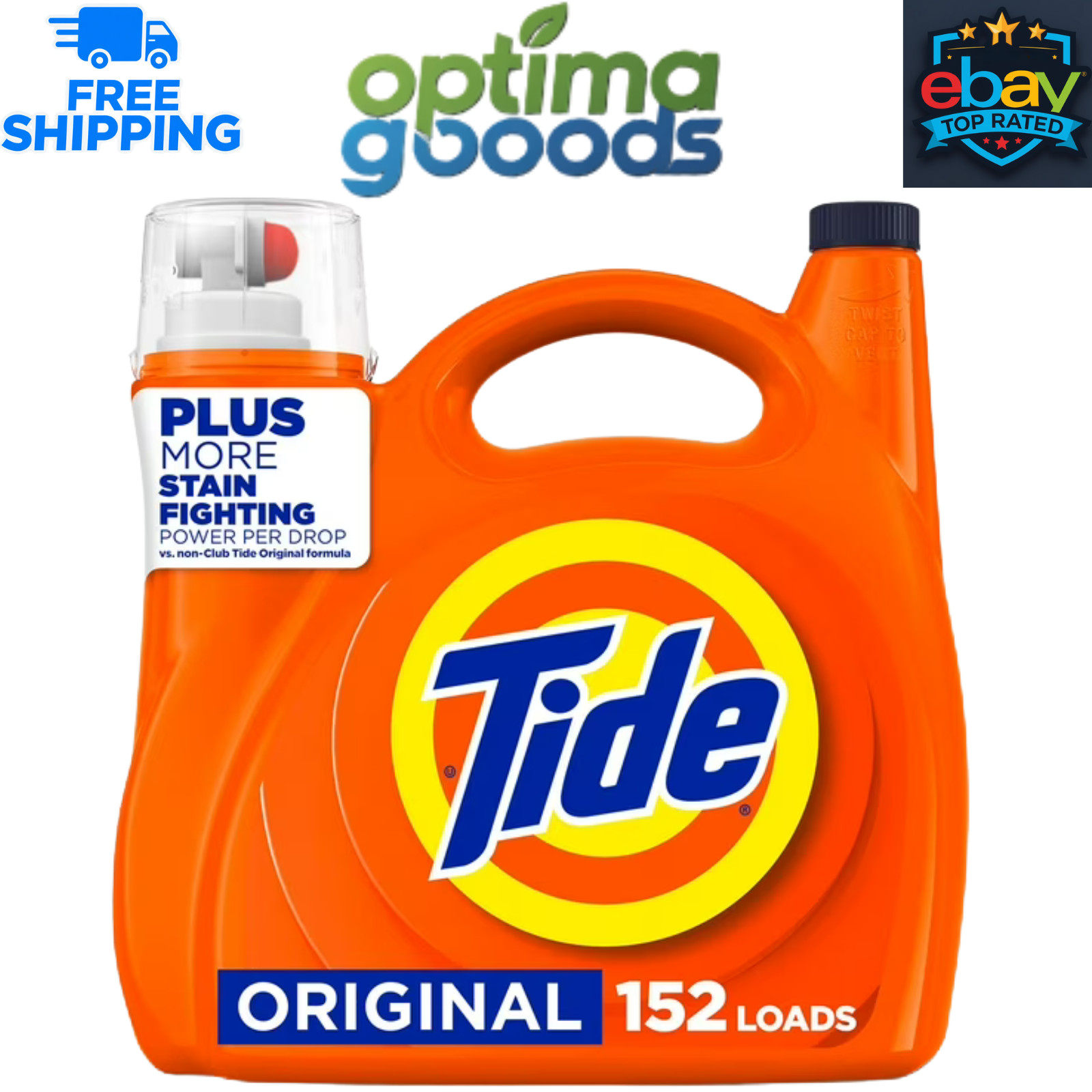 Tide Liquid Laundry Detergent Original Scent 170 fl oz – 152 Loads Bulk Size.