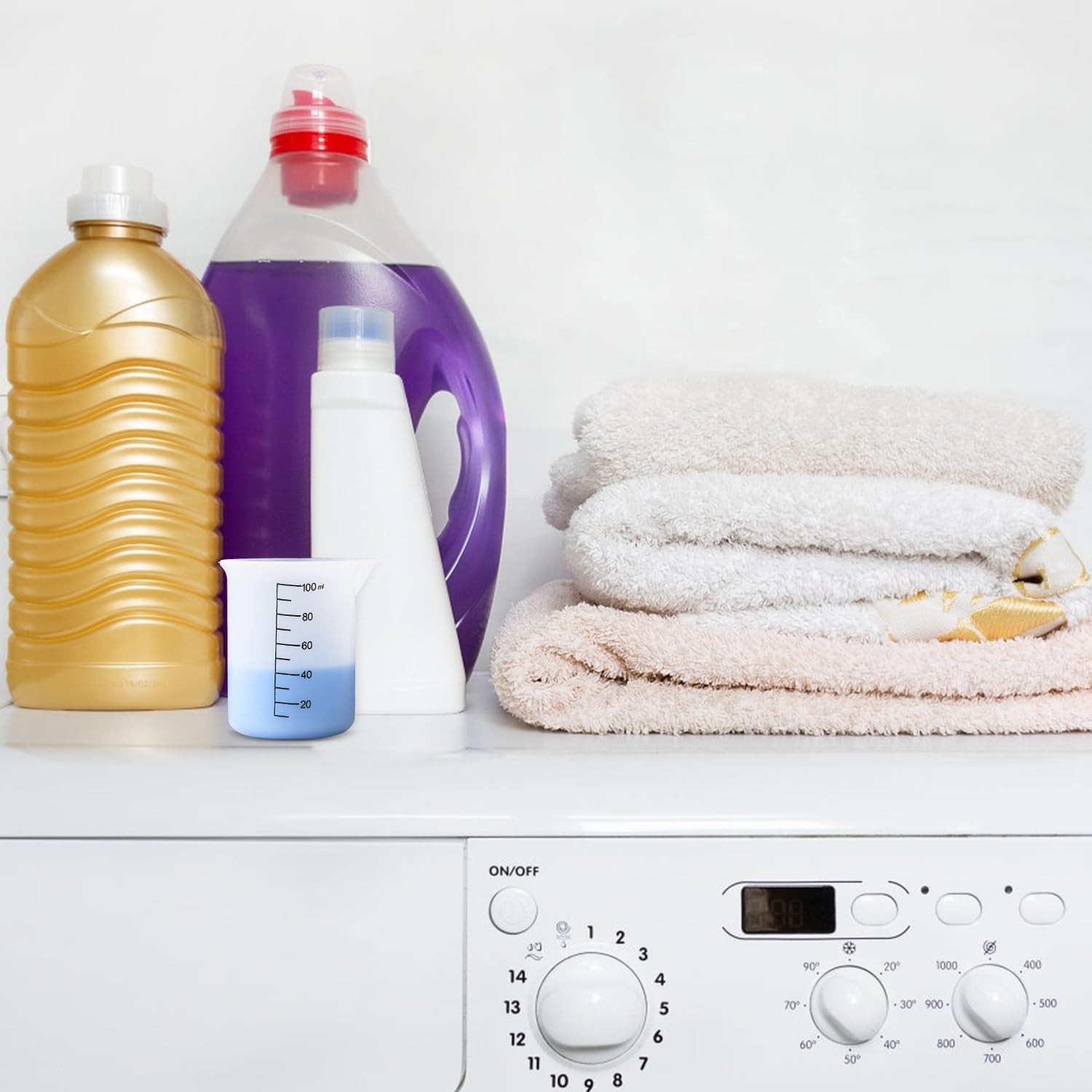 Silicone Laundry Detergent Cup with Scale Marks 3pcs Measuring Cup Set