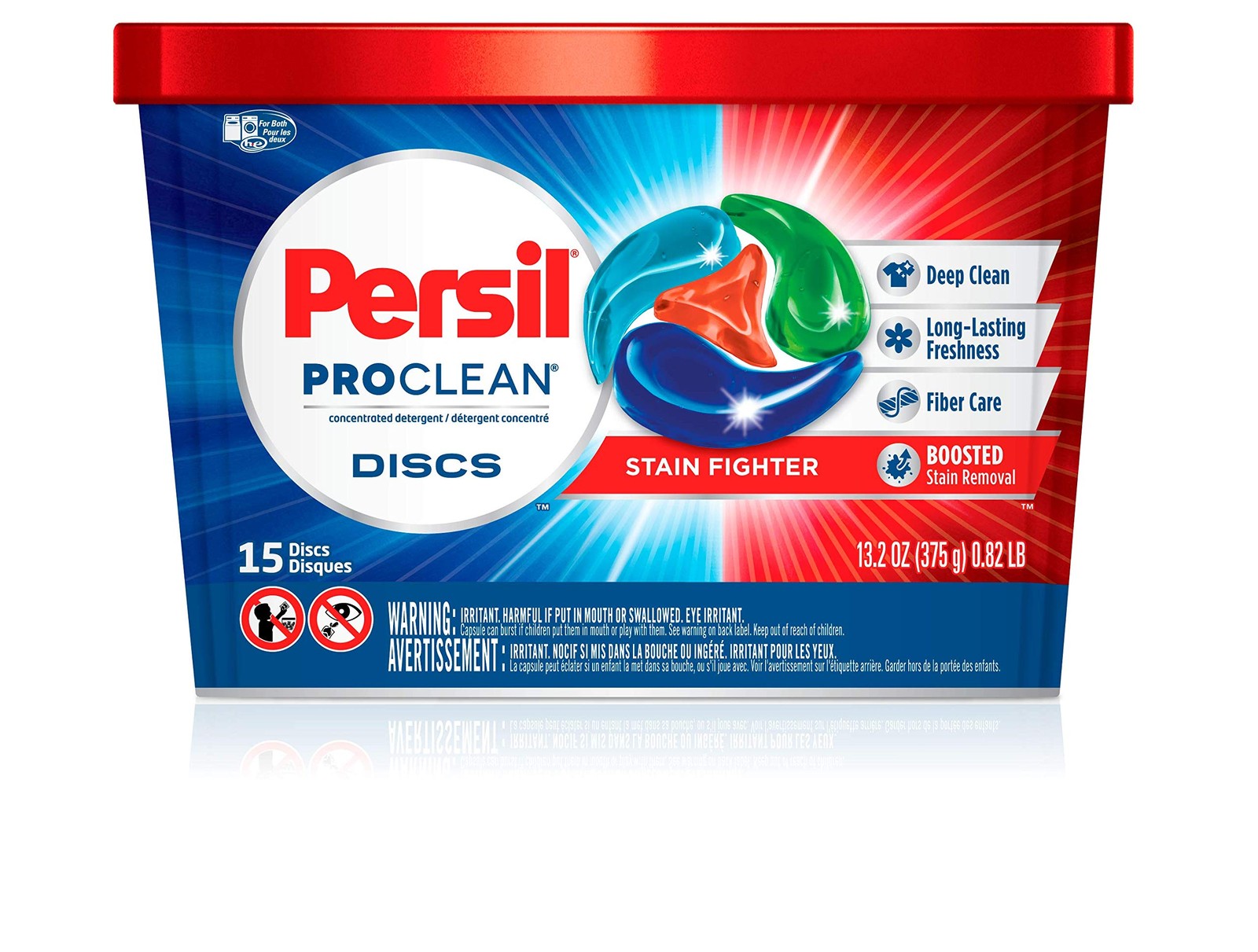 Persil Discs Laundry Detergent Pacs, Stain Fighter, 15 Count
