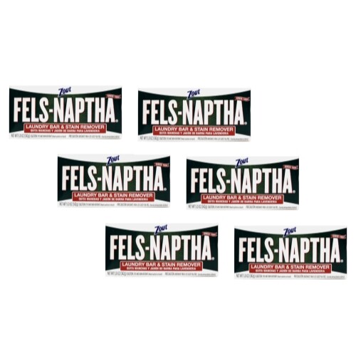 Fels-Naptha Laundry Bar Stain Remover 5 Oz. – Pack of 6