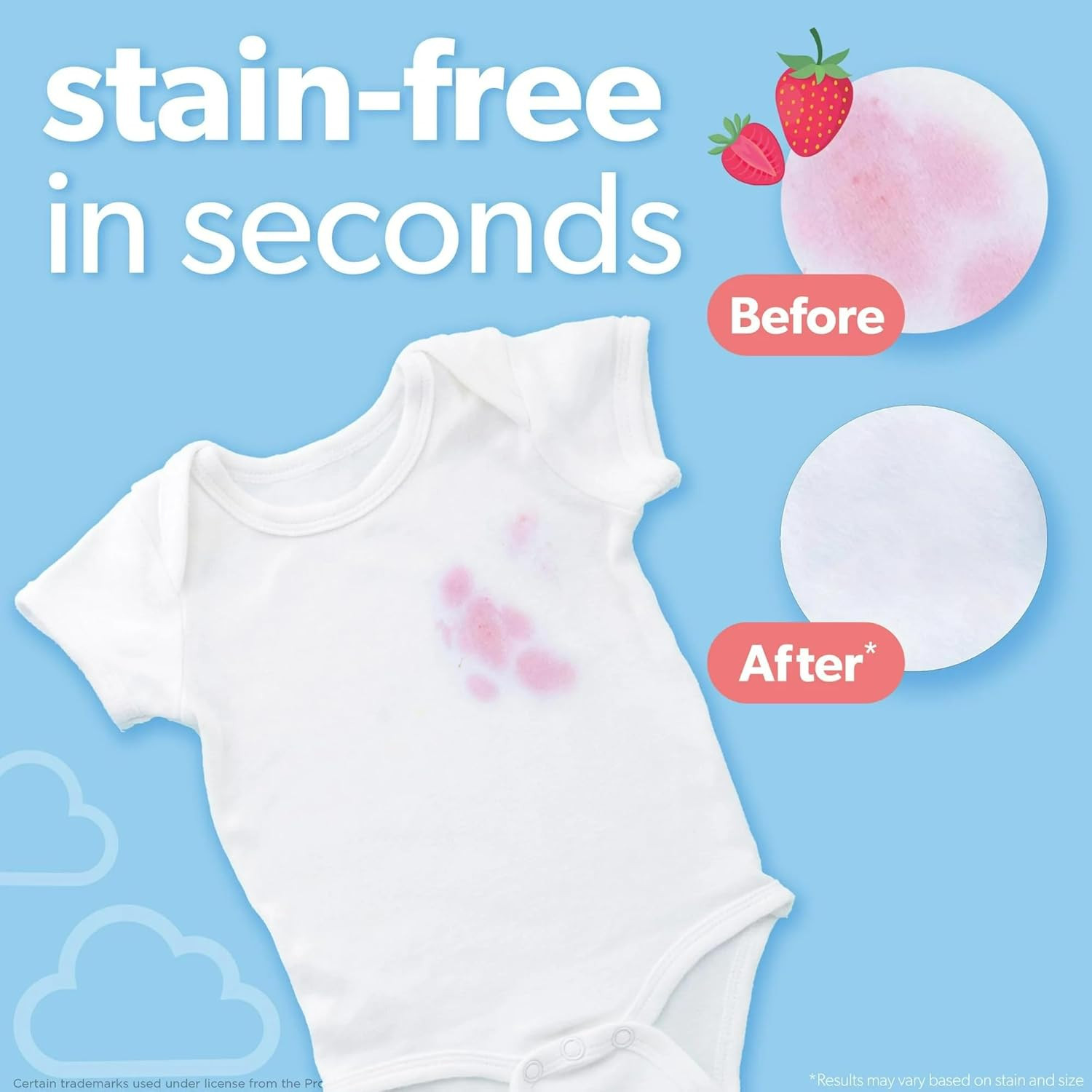 Stain Remover Wipes for Baby Clothes – Travel Size Stain Remover, Individually W