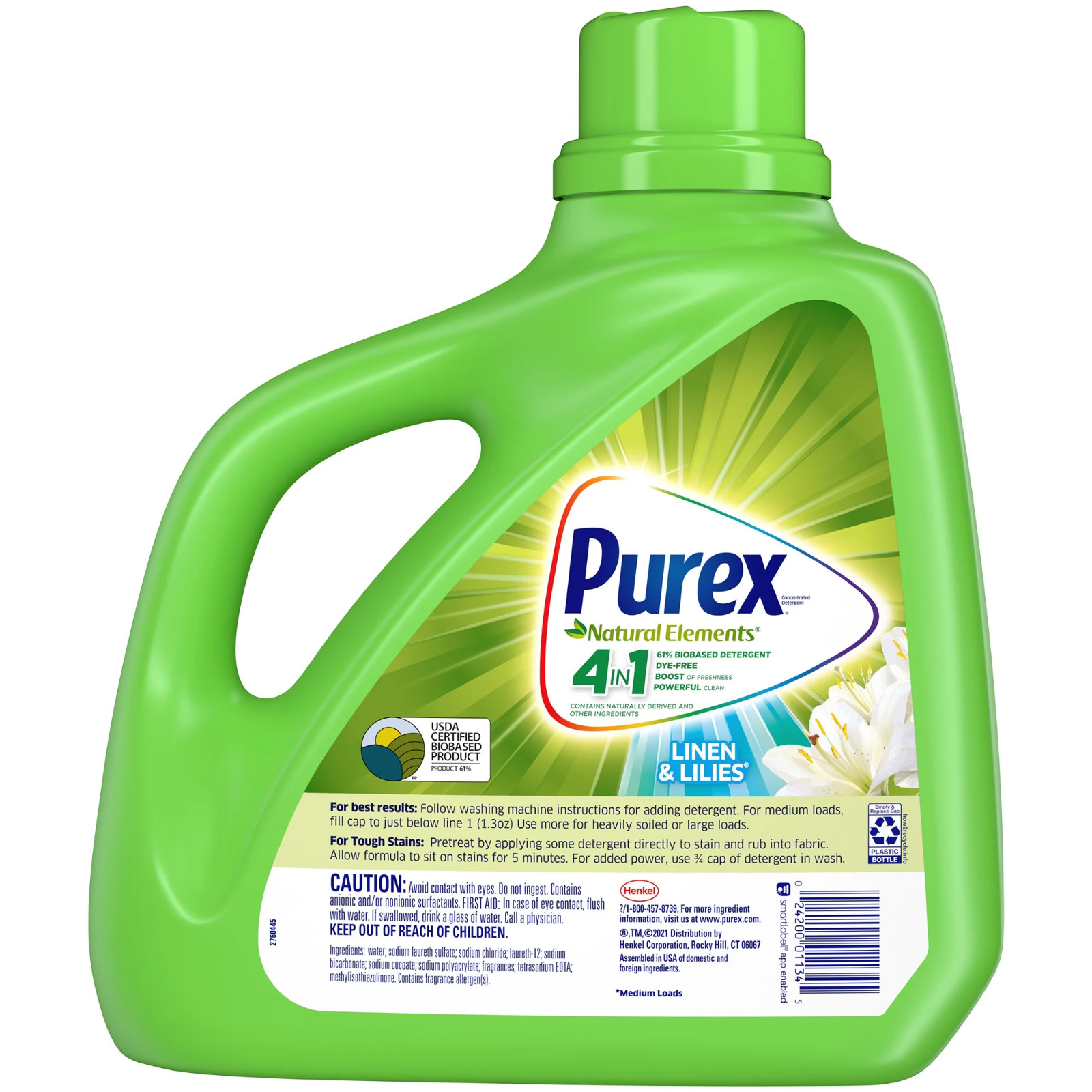 Purex Linen & Lilies Natural Elements Liquid Laundry Detergent 150 fl oz
