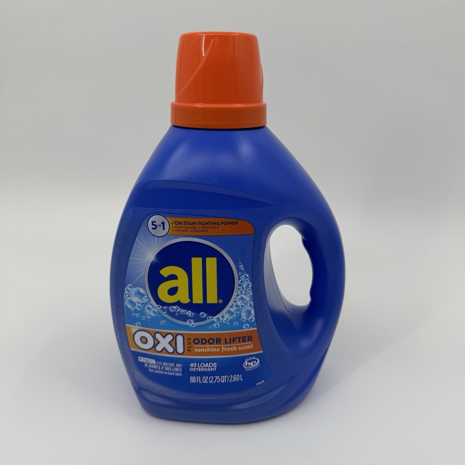 All Liquid Laundry Detergent, Sunshine Fresh Scent OXI Plus Odor Lifter 88 Oz