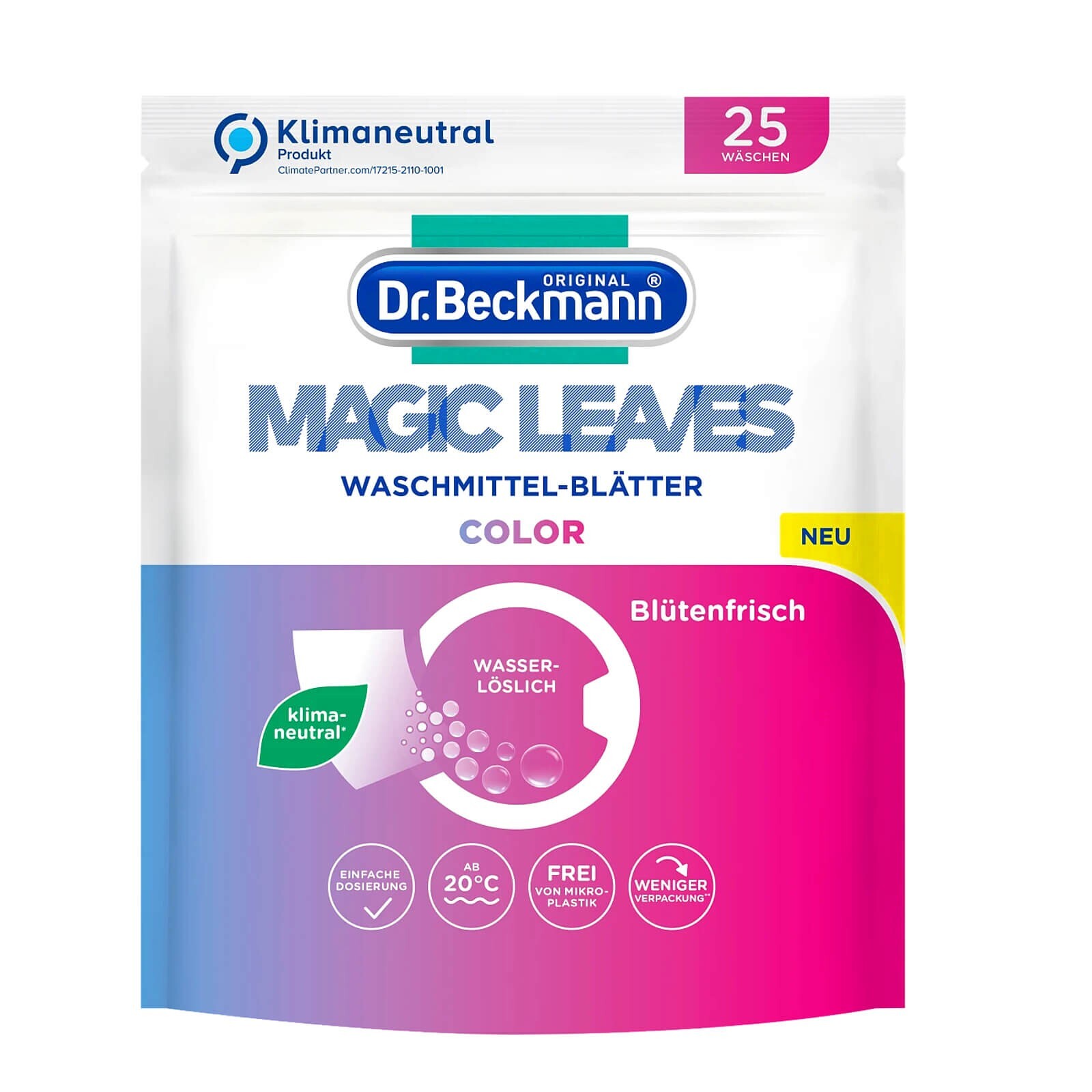 Dr. Beckmann detergent sheets color 6 x magic leaves 25WL universal from 20° C
