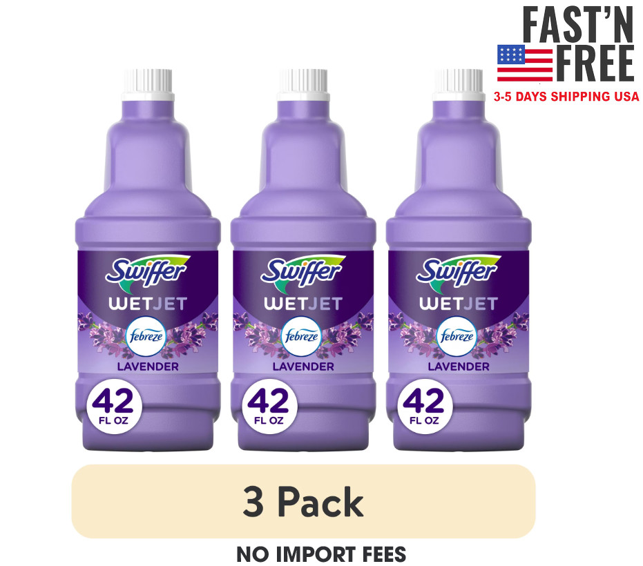 (3 pack) Swiffer Wet Jet Solution Refill, Lavender, 1 x 42.2 fl oz