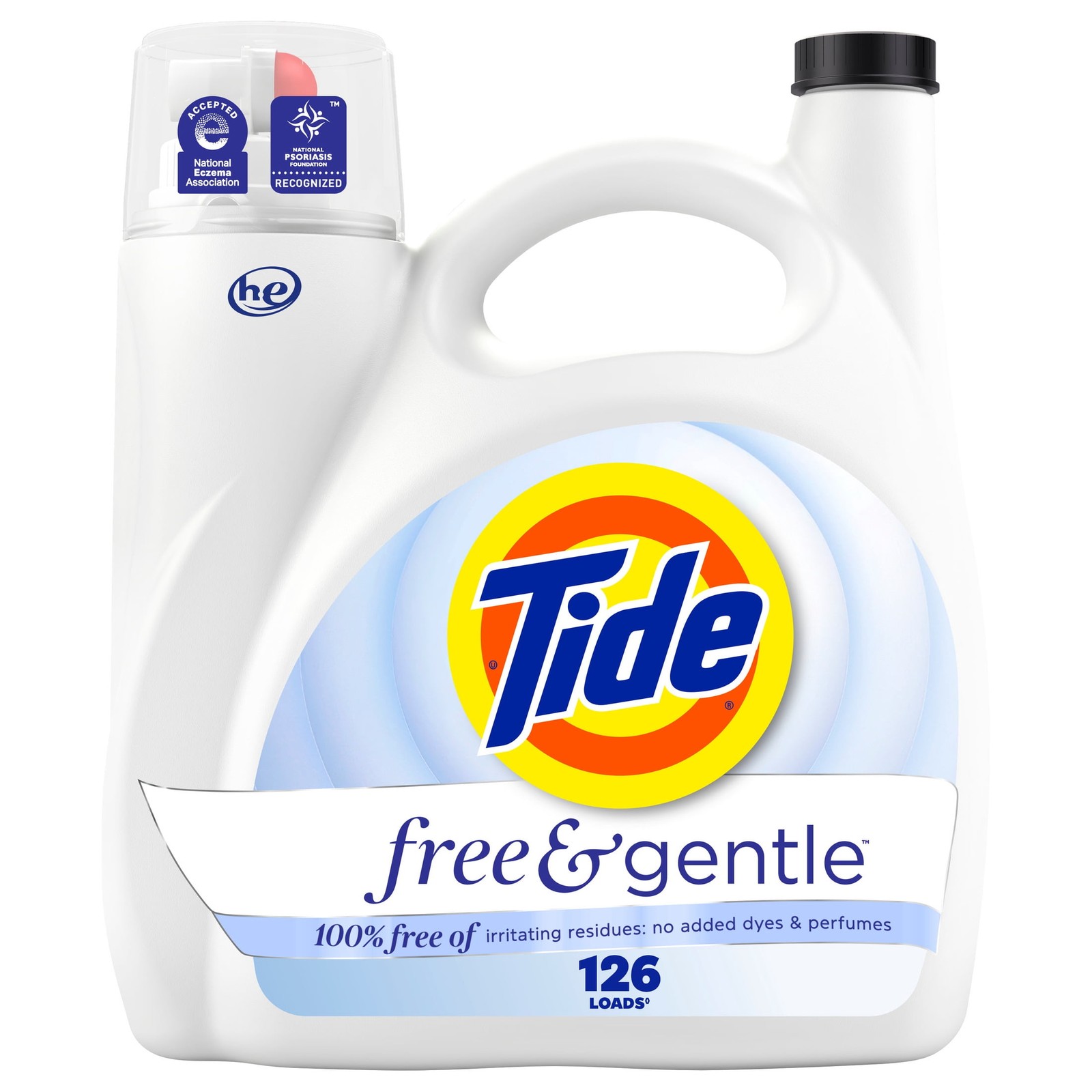 Tide Free & Gentle Laundry Detergent Liquid, 166 fl oz, 126 Loads